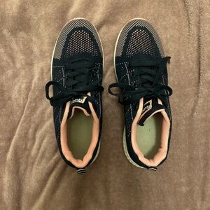 Women's Black and Pink Sneakers